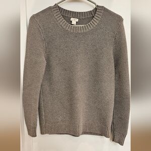 J. Crew Crewneck Chunky Grey Sweater Size S
